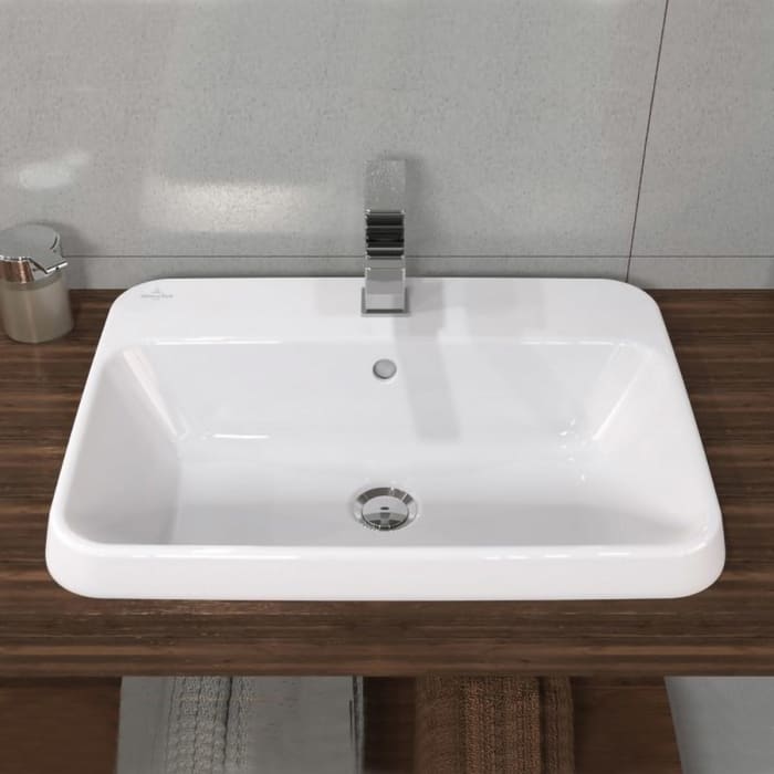 Villeroy & Boch Architectura Einbauwaschbecken 60 x 45 x 17 cm, rechteckig, mit Überlauf, ungeschliffen