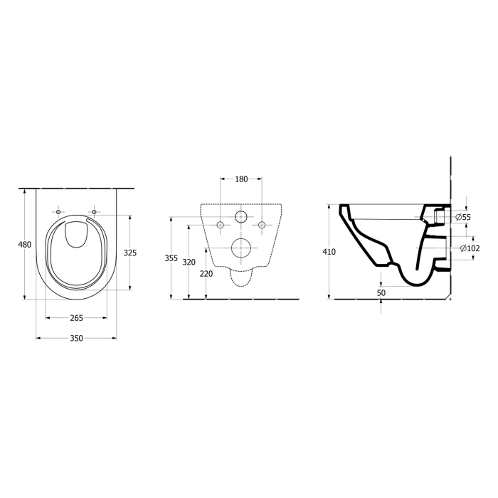 Villeroy & Boch Architectura Tiefspül-WC Compact spülrandlos, wandhängend, mit TwistFlush CeramicPlus