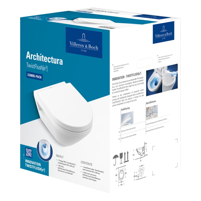 Villeroy & Boch Architectura WC-Set TwistFlush, mit Vorwandelement und Betätigungsplatte