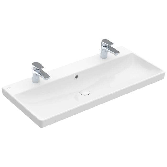 Villeroy & Boch Avento Schrankwaschtisch 100 x 47 cm, mit 2 Hahnlöchern, mit Überlauf