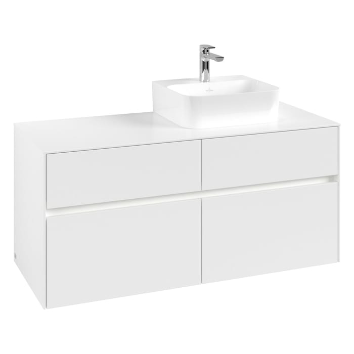 Villeroy & Boch Collaro Waschtischunterschrank 120 x 50 cm, mit 4 Auszügen und LED-Beleuchtung für Finion Waschtisch