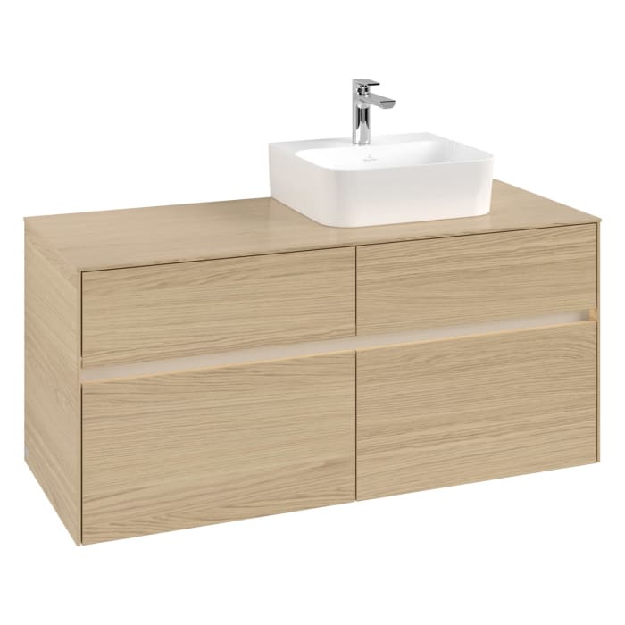 Villeroy & Boch Collaro Waschtischunterschrank 120 x 50 cm, mit 4 Auszügen und LED-Beleuchtung für Finion Waschtisch