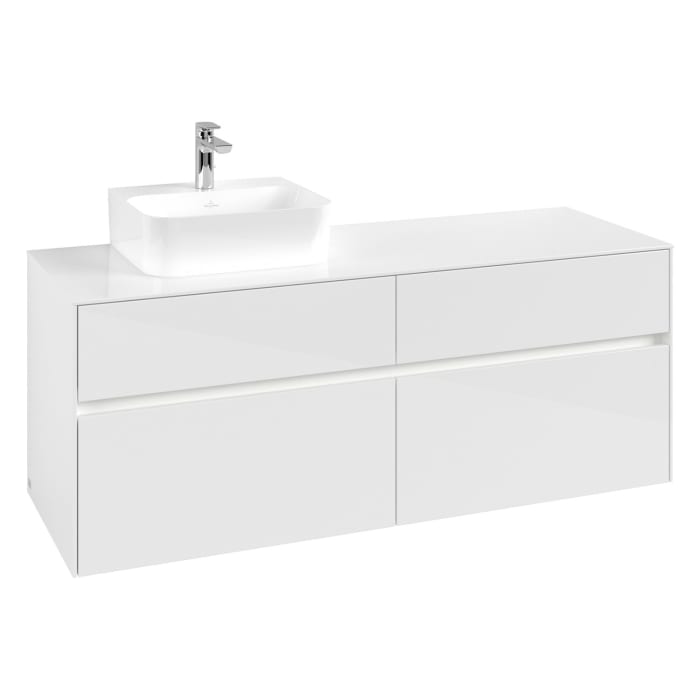 Villeroy & Boch Collaro Waschtischunterschrank 140 x 50 cm, mit 4 Auszügen und LED-Beleuchtung für Finion Waschtisch