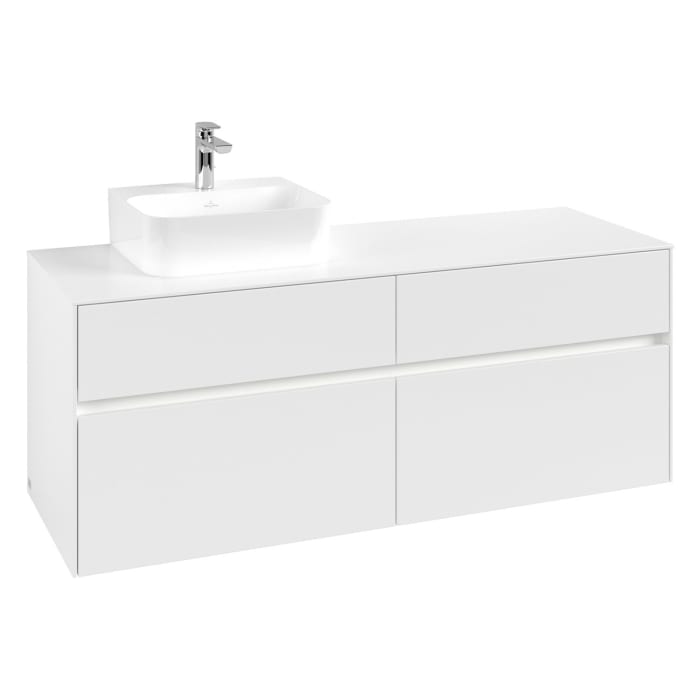 Villeroy & Boch Collaro Waschtischunterschrank 140 x 50 cm, mit 4 Auszügen und LED-Beleuchtung für Finion Waschtisch