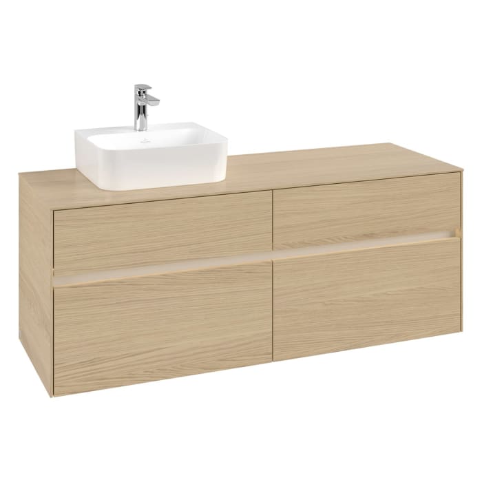 Villeroy & Boch Collaro Waschtischunterschrank 140 x 50 cm, mit 4 Auszügen und LED-Beleuchtung für Finion Waschtisch