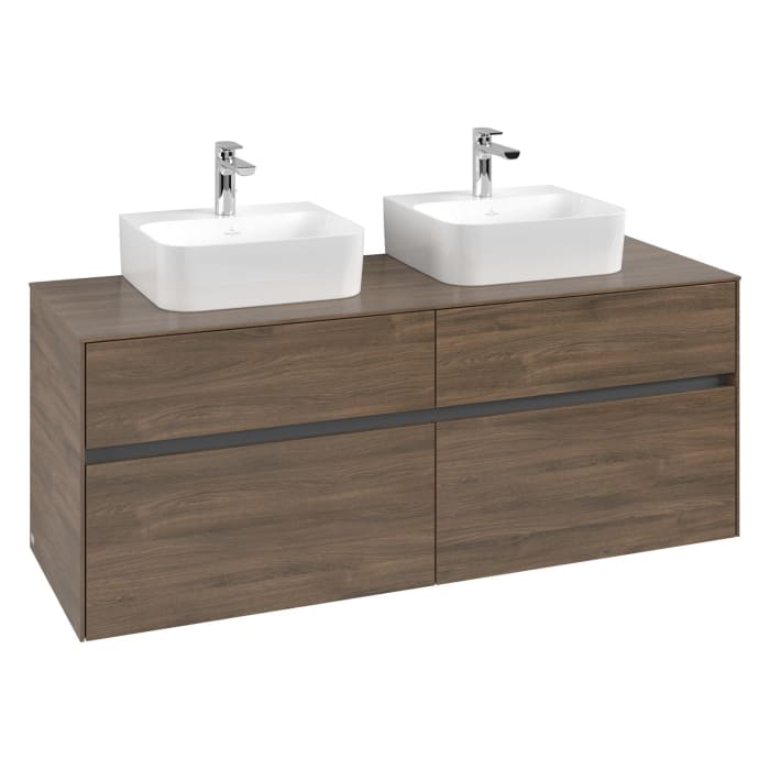 Villeroy & Boch Collaro Waschtischunterschrank 140 x 50 cm, mit 4 Auszügen für 2 Finion Waschtische