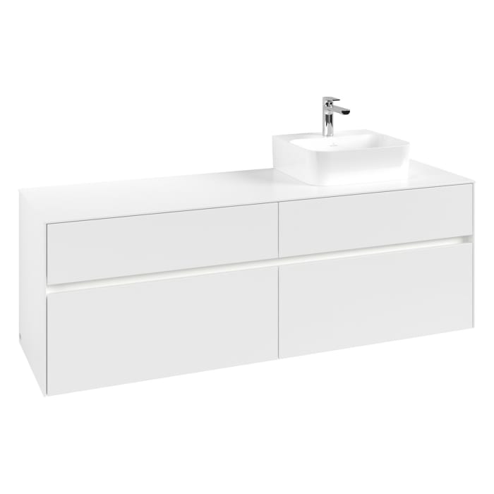 Villeroy & Boch Collaro Waschtischunterschrank 160 x 50 cm, mit 4 Auszügen und LED-Beleuchtung für Finion Waschtisch