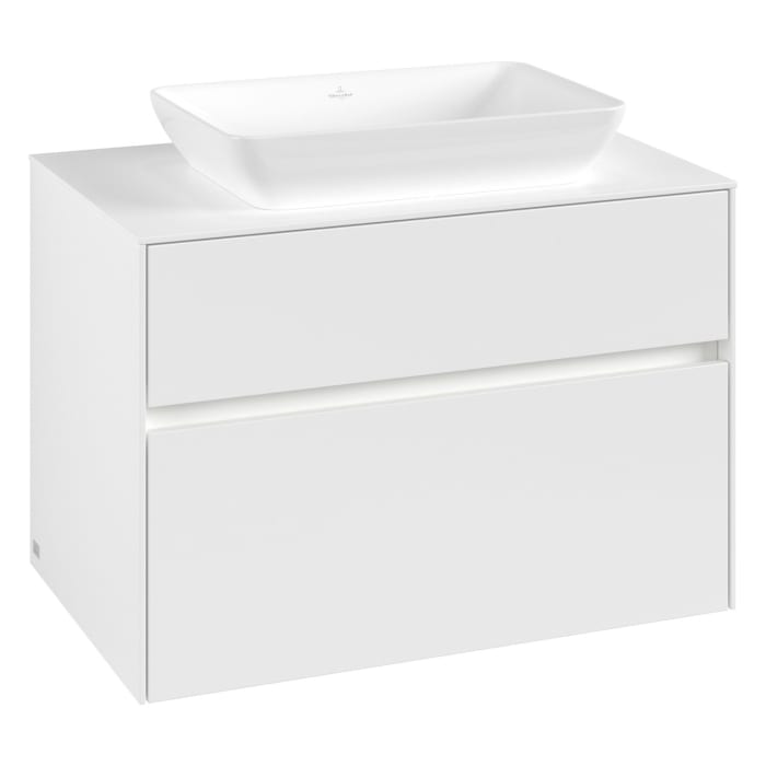 Villeroy & Boch Collaro Waschtischunterschrank 80 x 50 cm, mit 2 Auszügen und LED-Beleuchtung für Venticello Waschtisch