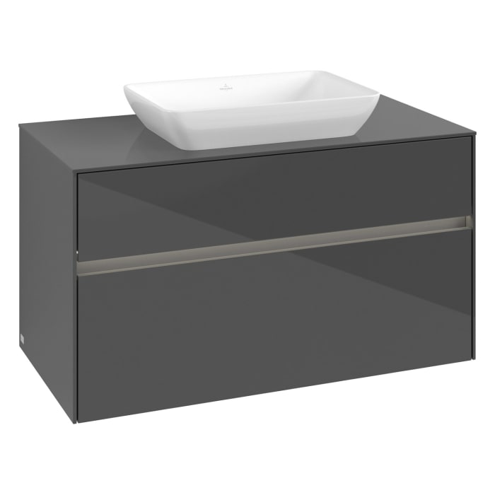 Villeroy & Boch Collaro Waschtischunterschrank 100 x 50 cm, mit 2 Auszügen und LED-Beleuchtung für Venticello Waschtisch