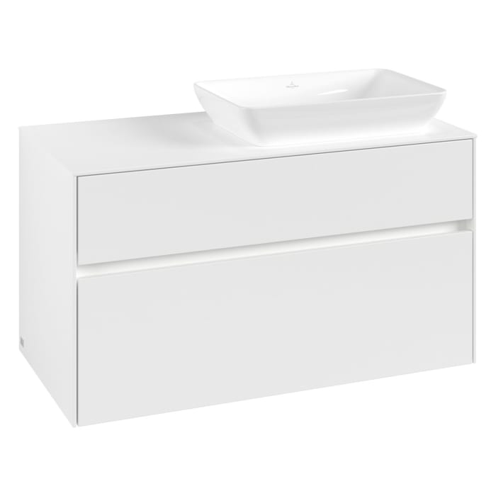 Villeroy & Boch Collaro Waschtischunterschrank 100 x 50 cm, mit 2 Auszügen und LED-Beleuchtung für Venticello Waschtisch