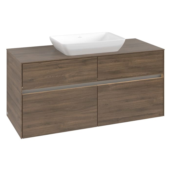 Villeroy & Boch Collaro Waschtischunterschrank 120 x 50 cm, mit 4 Auszügen und LED-Beleuchtung für Venticello Waschtisch