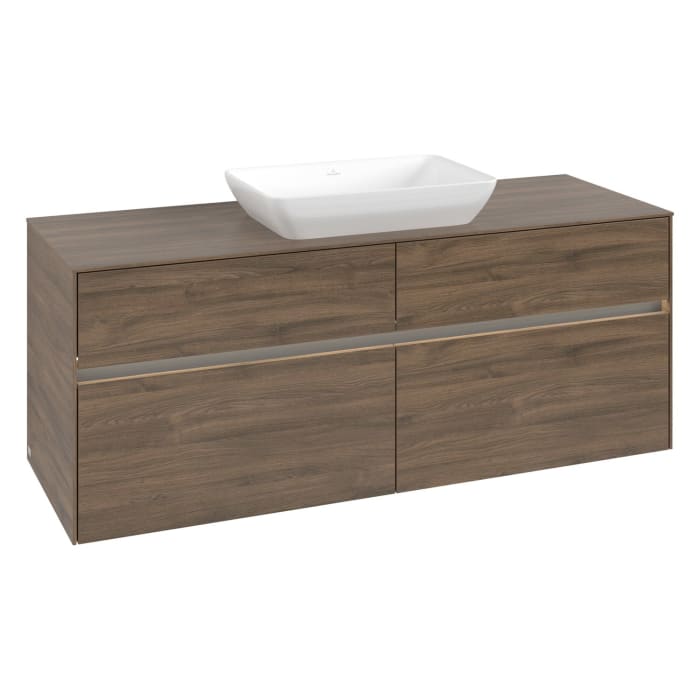 Villeroy & Boch Collaro Waschtischunterschrank 140 x 50 cm, mit 4 Auszügen und LED-Beleuchtung für Venticello Waschtisch