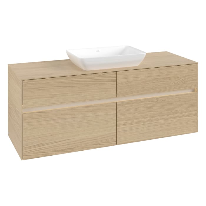 Villeroy & Boch Collaro Waschtischunterschrank 140 x 50 cm, mit 4 Auszügen und LED-Beleuchtung für Venticello Waschtisch