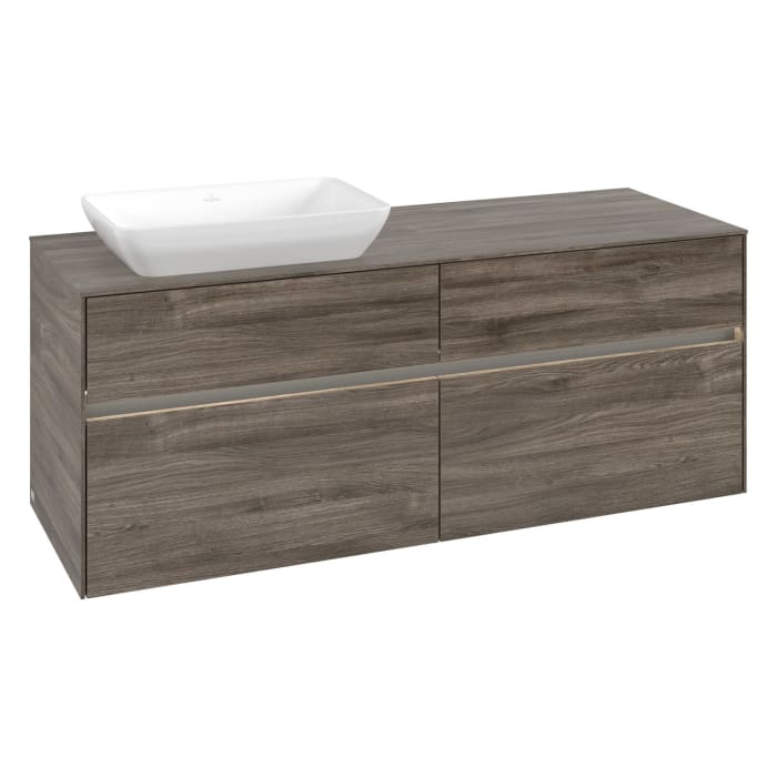 Villeroy & Boch Collaro Waschtischunterschrank 140 x 50 cm, mit 4 Auszügen und LED-Beleuchtung für Venticello Waschtisch