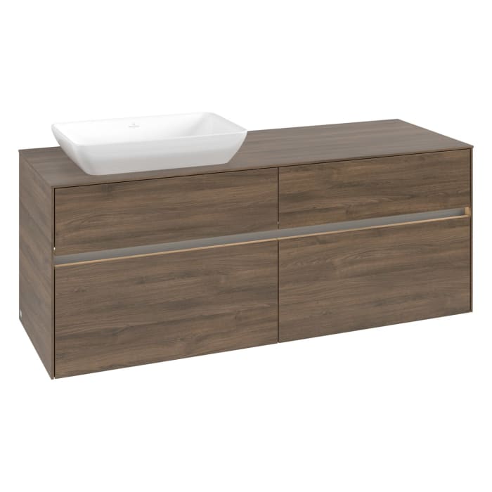 Villeroy & Boch Collaro Waschtischunterschrank 140 x 50 cm, mit 4 Auszügen und LED-Beleuchtung für Venticello Waschtisch