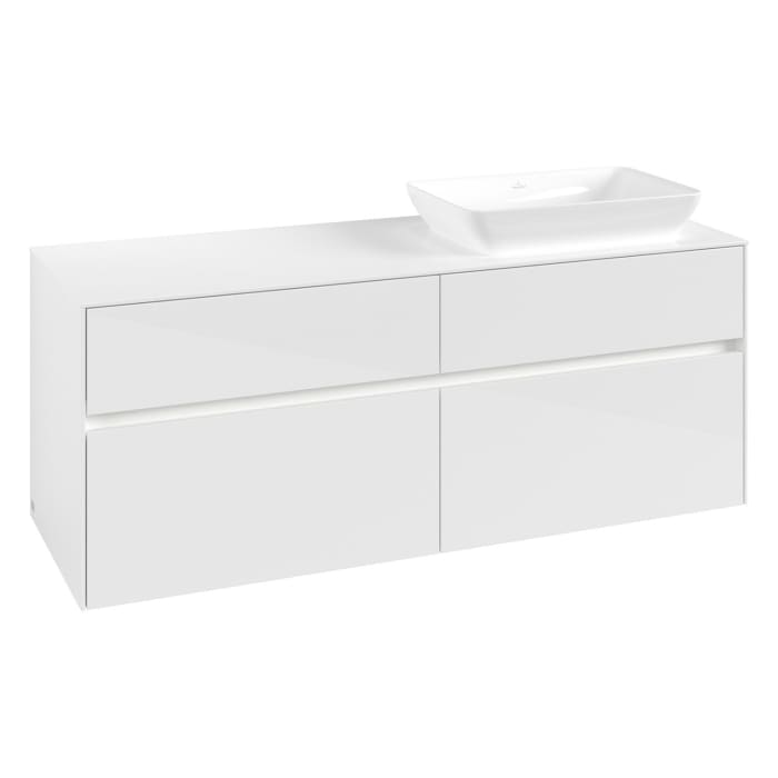 Villeroy & Boch Collaro Waschtischunterschrank 140 x 50 cm, mit 4 Auszügen und LED-Beleuchtung für Venticello Waschtisch