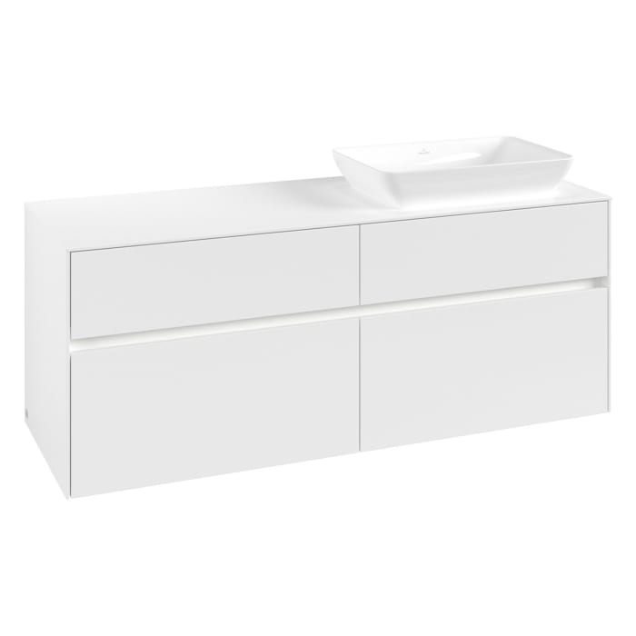 Villeroy & Boch Collaro Waschtischunterschrank 140 x 50 cm, mit 4 Auszügen und LED-Beleuchtung für Venticello Waschtisch