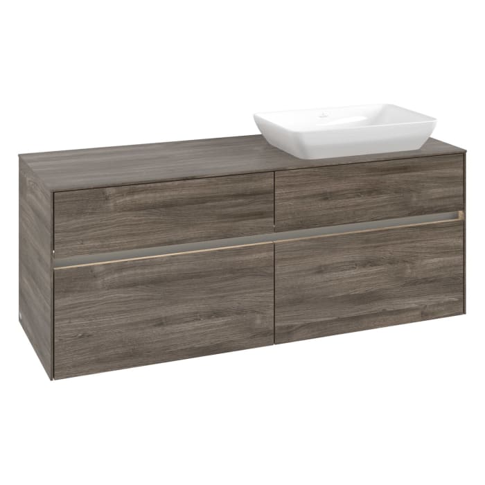 Villeroy & Boch Collaro Waschtischunterschrank 140 x 50 cm, mit 4 Auszügen und LED-Beleuchtung für Venticello Waschtisch