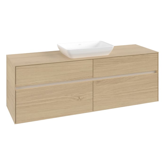 Villeroy & Boch Collaro Waschtischunterschrank 160 x 50 cm, mit 4 Auszügen und LED-Beleuchtung für Venticello Waschtisch