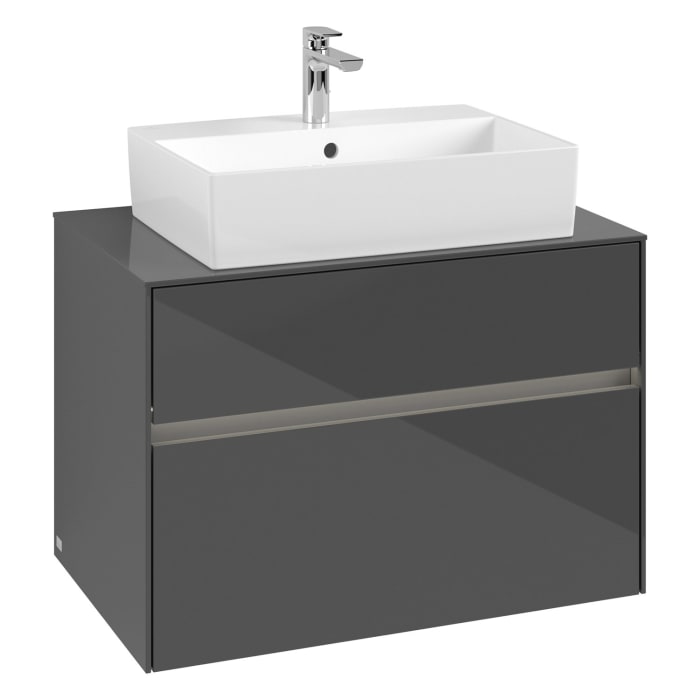 Villeroy & Boch Collaro Waschtischunterschrank 80 x 50 cm, mit 2 Auszügen und LED-Beleuchtung