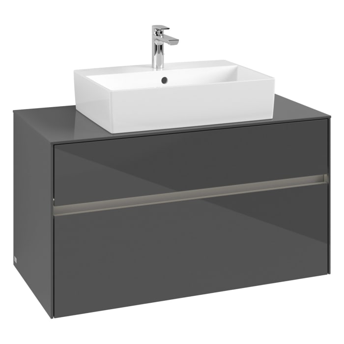 Villeroy & Boch Collaro Waschtischunterschrank 100 x 50 cm, mit 2 Auszügen und LED-Beleuchtung