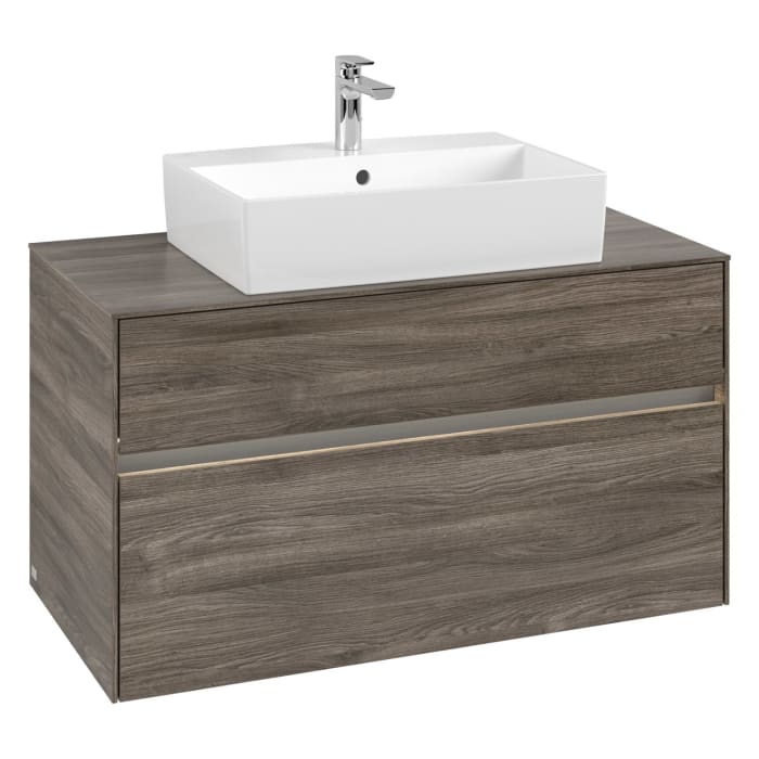 Villeroy & Boch Collaro Waschtischunterschrank 100 x 50 cm, mit 2 Auszügen und LED-Beleuchtung