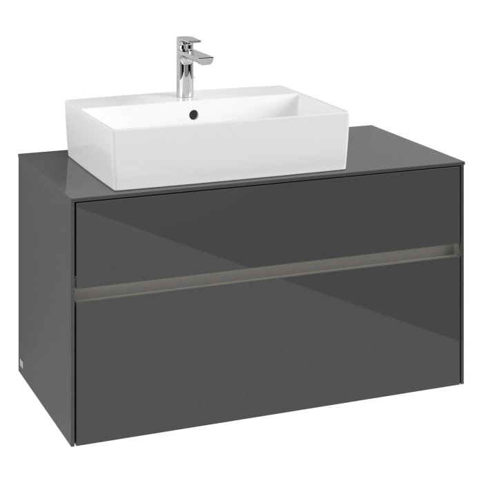 Villeroy & Boch Collaro Waschtischunterschrank 100 x 50 cm, mit 2 Auszügen und LED-Beleuchtung