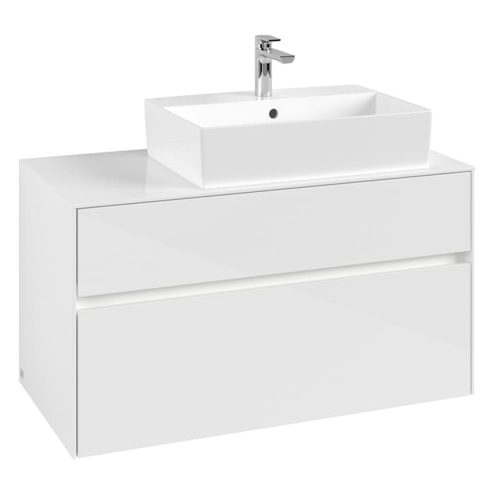 Villeroy & Boch Collaro Waschtischunterschrank 100 x 50 cm, mit 2 Auszügen und LED-Beleuchtung