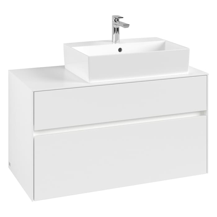 Villeroy & Boch Collaro Waschtischunterschrank 100 x 50 cm, mit 2 Auszügen und LED-Beleuchtung