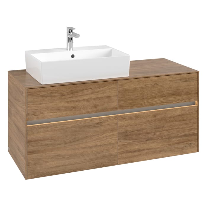 Villeroy & Boch Collaro Waschtischunterschrank 120 x 50 cm, mit 4 Auszügen und LED-Beleuchtung