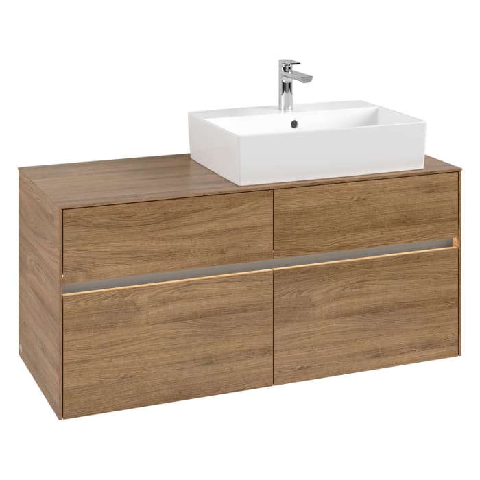 Villeroy & Boch Collaro Waschtischunterschrank 120 x 50 cm, mit 4 Auszügen und LED-Beleuchtung