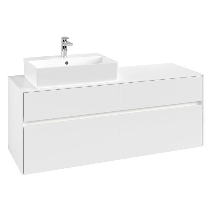 Villeroy & Boch Collaro Waschtischunterschrank 140 x 50 cm, mit 4 Auszügen und LED-Beleuchtung