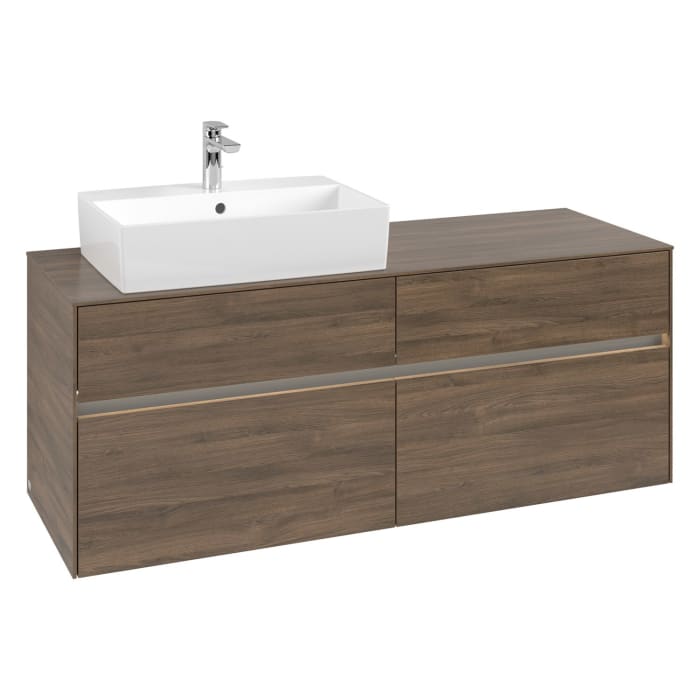 Villeroy & Boch Collaro Waschtischunterschrank 140 x 50 cm, mit 4 Auszügen und LED-Beleuchtung