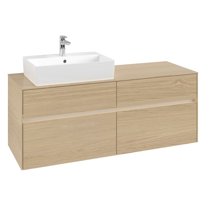 Villeroy & Boch Collaro Waschtischunterschrank 140 x 50 cm, mit 4 Auszügen und LED-Beleuchtung