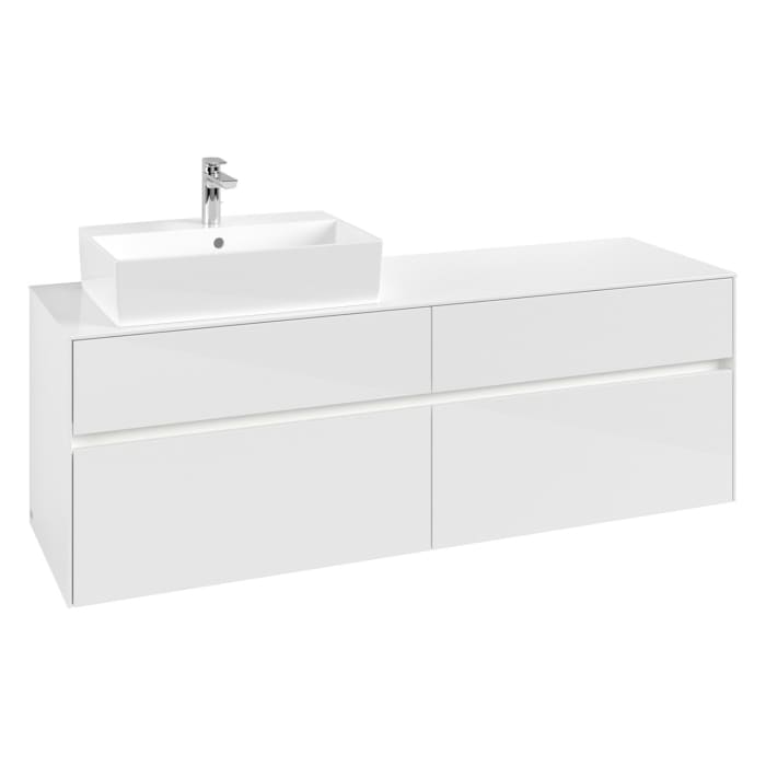 Villeroy & Boch Collaro Waschtischunterschrank 160 x 50 cm, mit 4 Auszügen und LED-Beleuchtung