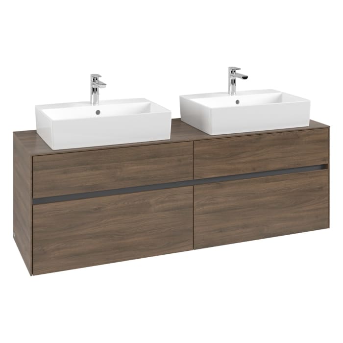 Villeroy & Boch Collaro Waschtischunterschrank 160 x 50 cm, mit 4 Auszügen für 2 Waschtische