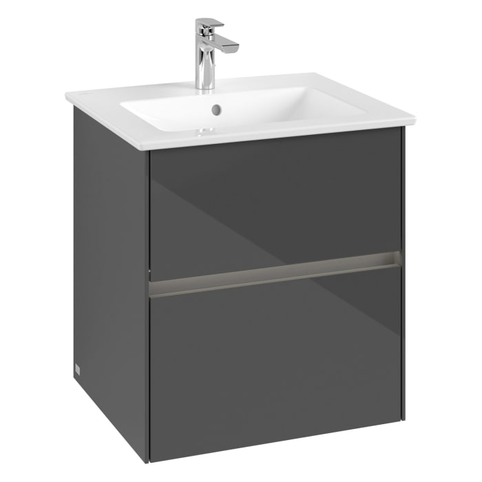 Villeroy & Boch Collaro Waschtischunterschrank 56 x 48 cm, mit 2 Auszügen und LED-Beleuchtung für Venticello Waschtisch