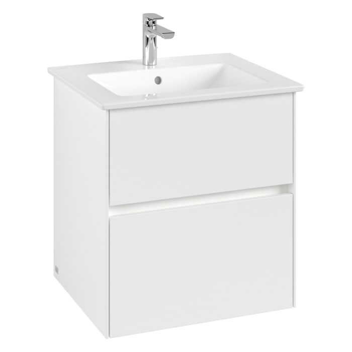 Villeroy & Boch Collaro Waschtischunterschrank 56 x 48 cm, mit 2 Auszügen und LED-Beleuchtung für Venticello Waschtisch