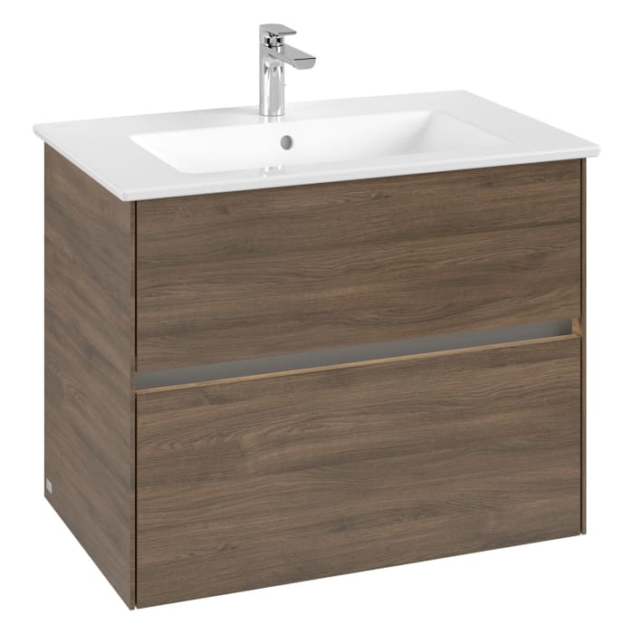 Villeroy & Boch Collaro Waschtischunterschrank 76 x 48 cm, mit 2 Auszügen und LED-Beleuchtung für Venticello Waschtisch