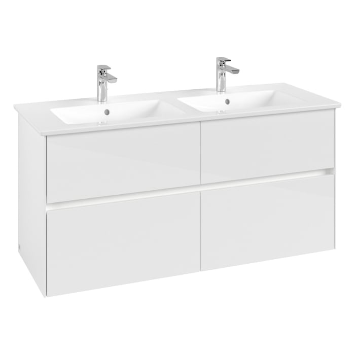 Villeroy & Boch Collaro Waschtischunterschrank 126 x 48 cm, mit 4 Auszügen und LED-Beleuchtung für Venticello Waschtisch