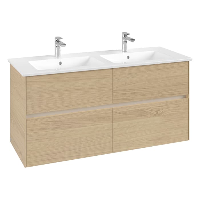 Villeroy & Boch Collaro Waschtischunterschrank 126 x 48 cm, mit 4 Auszügen und LED-Beleuchtung für Venticello Waschtisch