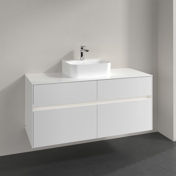 Villeroy & Boch Collaro Waschtischunterschrank 120 x 50 cm, mit 4 Auszügen und LED-Beleuchtung für Finion Waschtisch