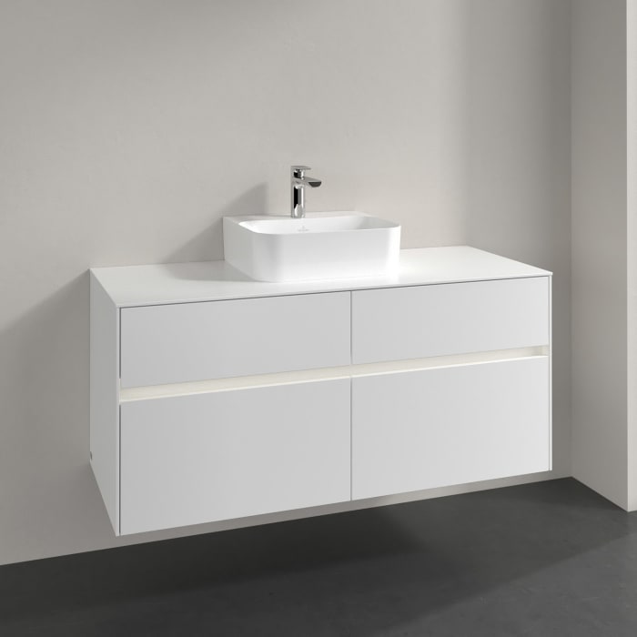 Villeroy & Boch Collaro Waschtischunterschrank 120 x 50 cm, mit 4 Auszügen und LED-Beleuchtung für Finion Waschtisch
