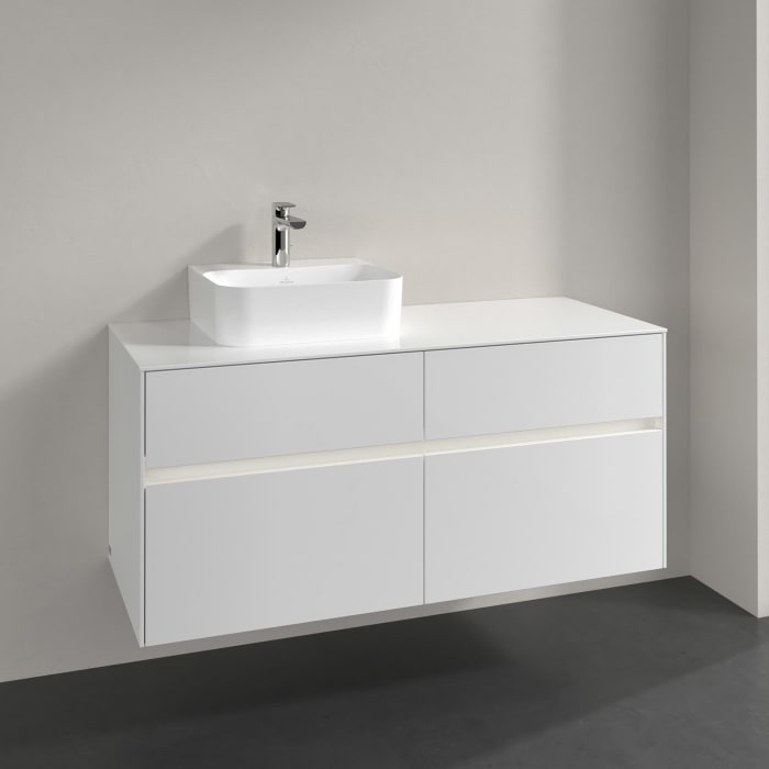Villeroy & Boch Collaro Waschtischunterschrank 120 x 50 cm, mit 4 Auszügen und LED-Beleuchtung für Finion Waschtisch