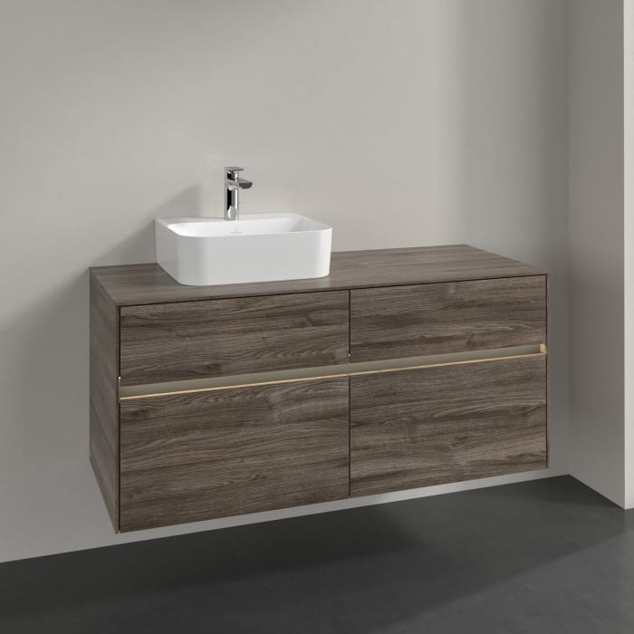 Villeroy & Boch Collaro Waschtischunterschrank 120 x 50 cm, mit 4 Auszügen und LED-Beleuchtung für Finion Waschtisch