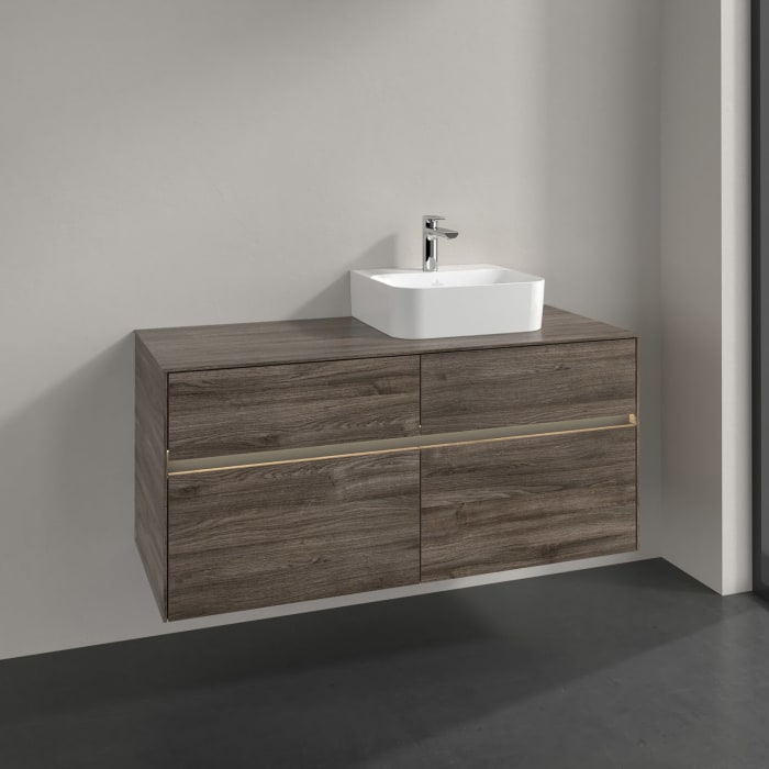 Villeroy & Boch Collaro Waschtischunterschrank 120 x 50 cm, mit 4 Auszügen und LED-Beleuchtung für Finion Waschtisch