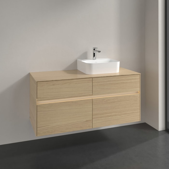 Villeroy & Boch Collaro Waschtischunterschrank 120 x 50 cm, mit 4 Auszügen und LED-Beleuchtung für Finion Waschtisch