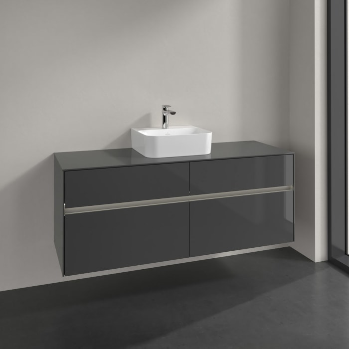 Villeroy & Boch Collaro Waschtischunterschrank 140 x 50 cm, mit 4 Auszügen und LED-Beleuchtung für Finion Waschtisch