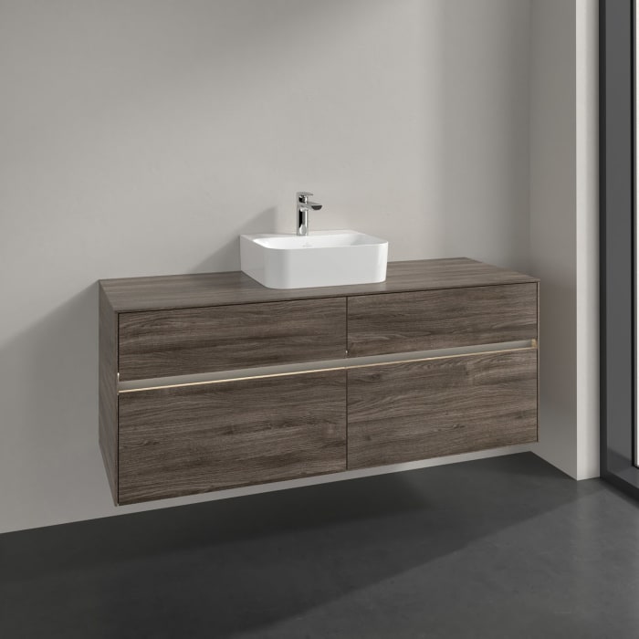 Villeroy & Boch Collaro Waschtischunterschrank 140 x 50 cm, mit 4 Auszügen und LED-Beleuchtung für Finion Waschtisch