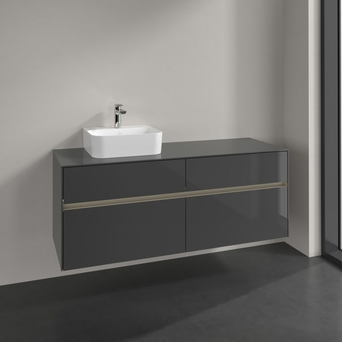 Villeroy & Boch Collaro Waschtischunterschrank 140 x 50 cm, mit 4 Auszügen und LED-Beleuchtung für Finion Waschtisch